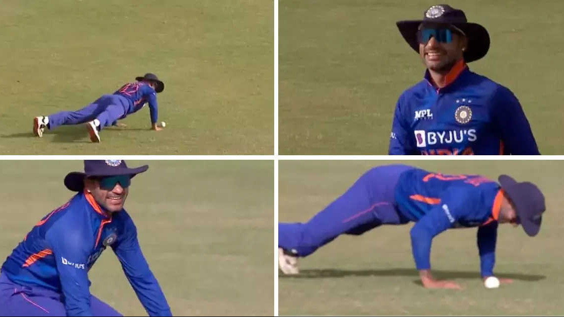 WI v IND 2022: WATCH - Shikhar Dhawan attempts push-ups while fielding; leaves teammates in splits