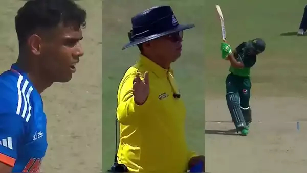 Saim Ayub got a life as Hangargekar got him out on a no ball | Fancode Twitter