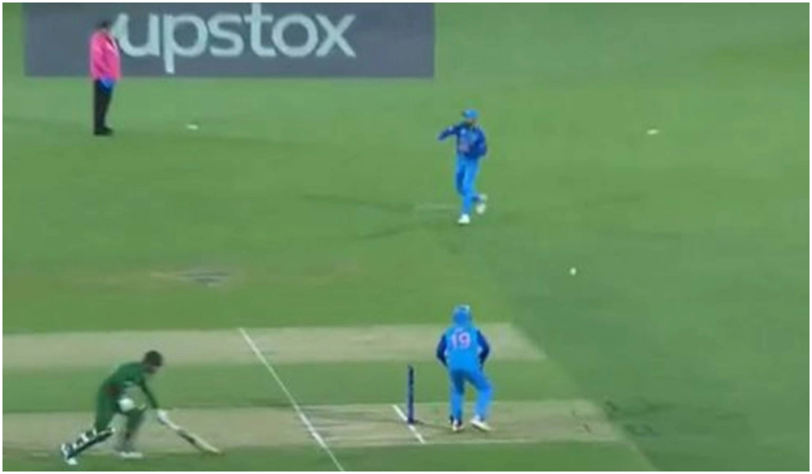 Virat Kohli relaying the throw at the non-striker's end | Screengrab
