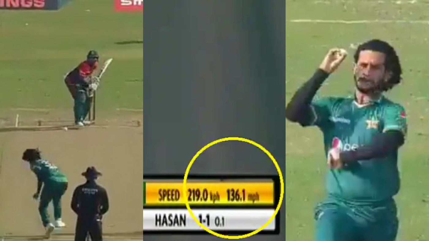 BAN v PAK 2021: WATCH - Hasan Ali bowls 219kph delivery, and spinner Nawaz clocks 148kph due to speed gun error