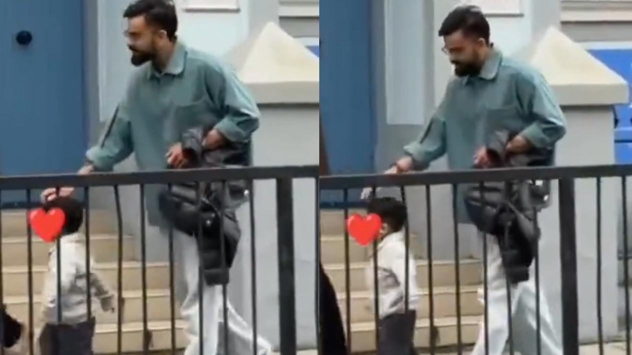 WATCH- Virat Kohli spotted strolling with son Akaay in London