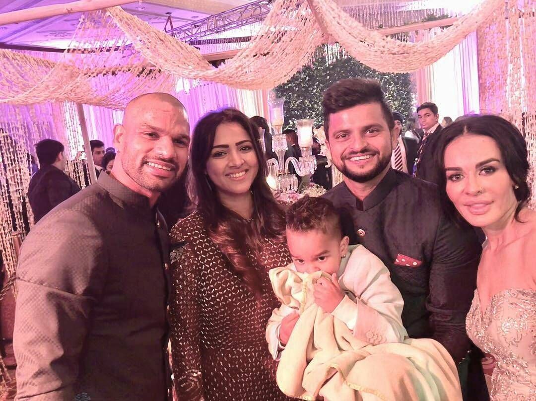 Suresh Raina and Shikhar Dhawan with family | Instagram