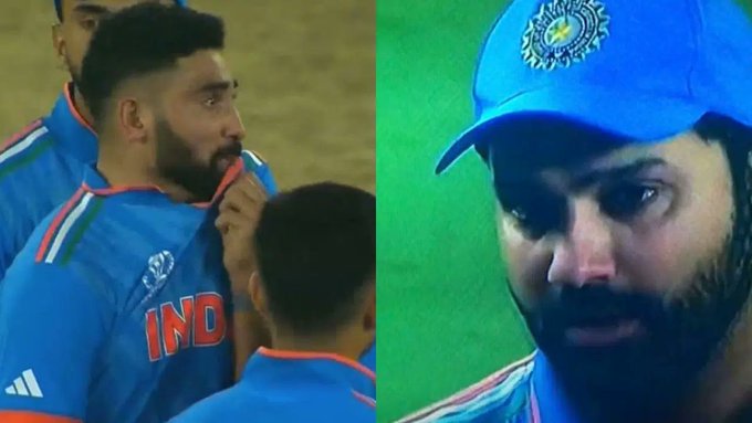Mohammed Siraj and Rohit Sharma with tears in their eyes | X
