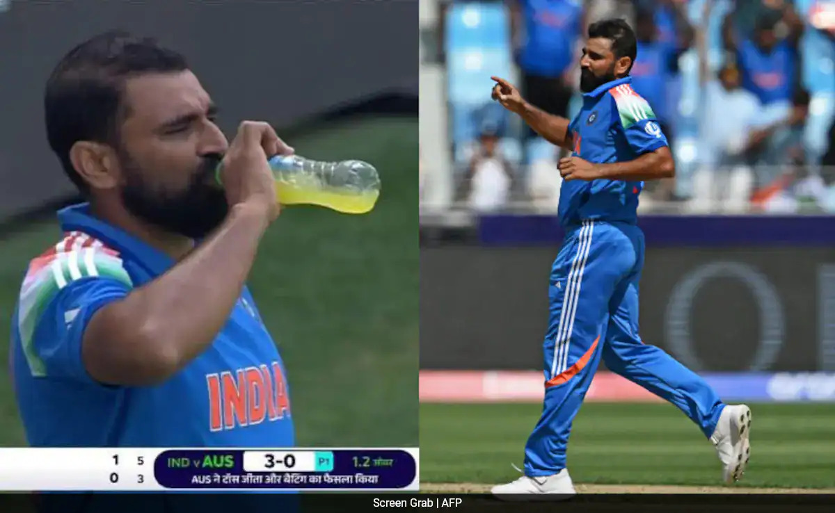 Shami was seen consuming a drink during Ramzan month in Champions Trophy | X