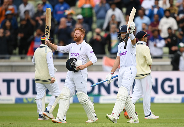 Joe Root and Jonny Bairstow elated as England won by 7 wickets | Getty