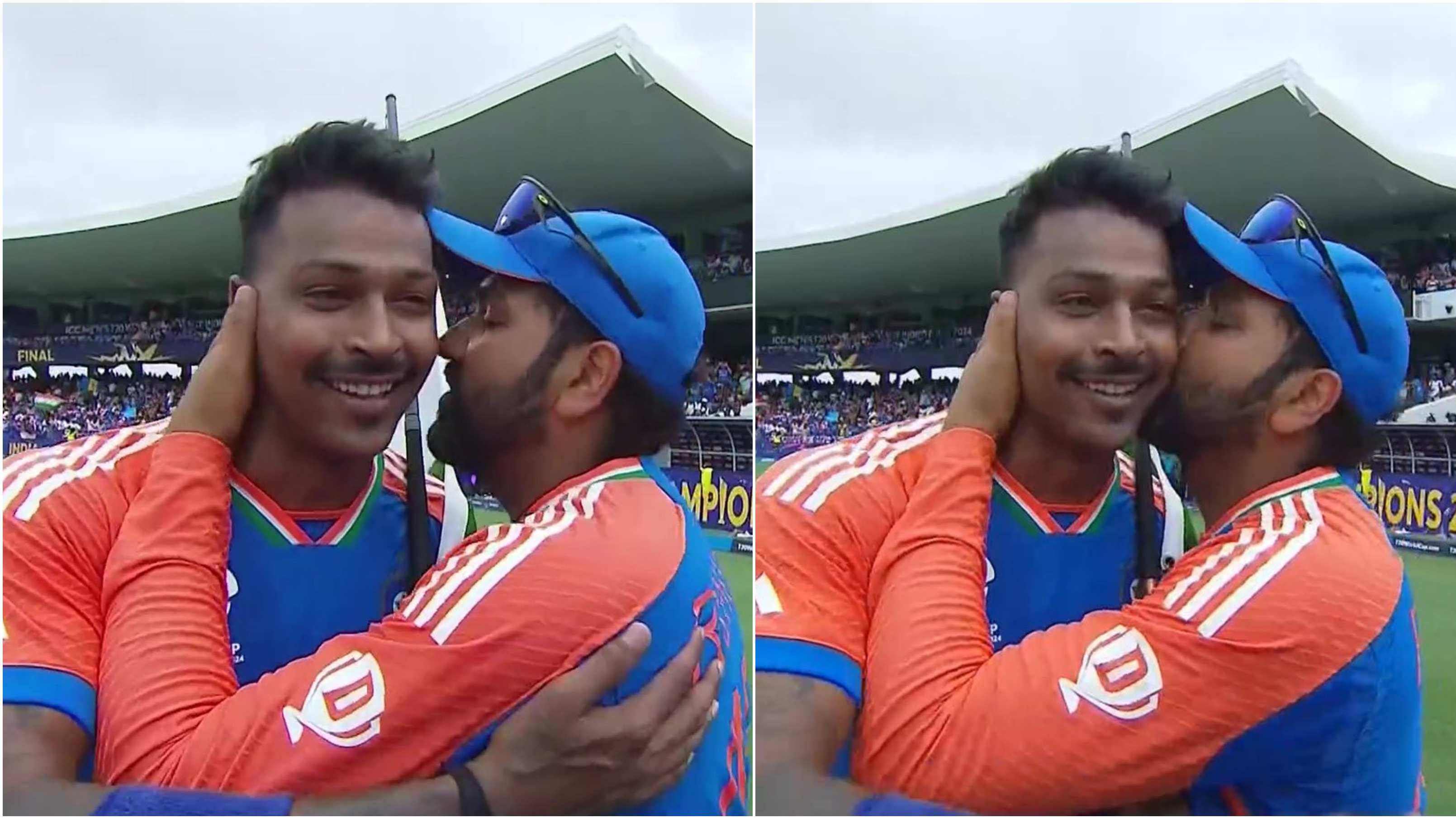 T20 World Cup 2024: WATCH - Rohit Sharma kisses Hardik Pandya in emotional moment after India’s title win