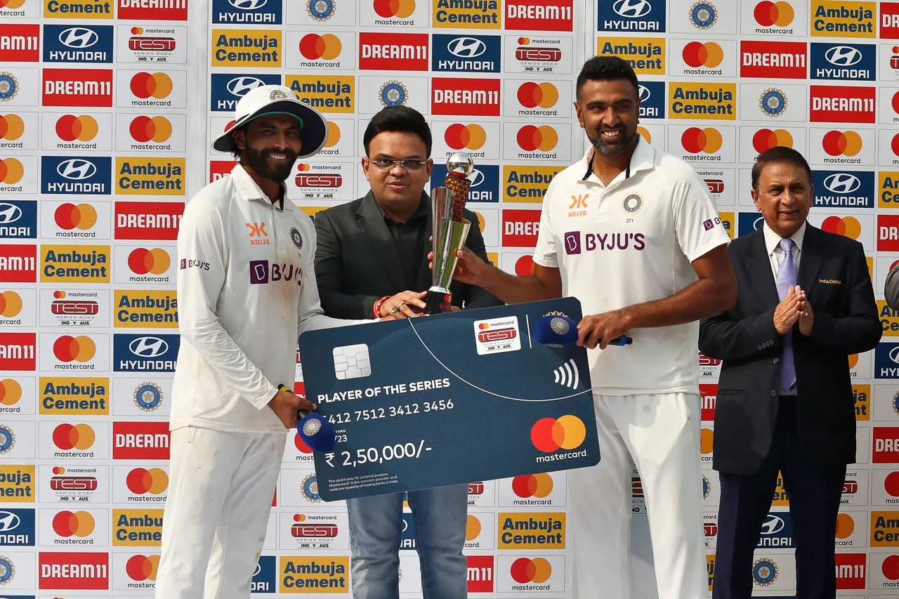 R Ashwin and Ravindra Jadeja were jointly named the Player of the Series | BCCI