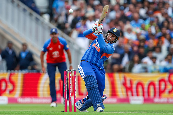 Sooryavanshi made 14 runs in 10 balls on his T20I debut for India | Getty