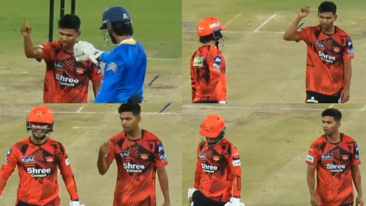 IPL 2026: WATCH- Zeeshan Ansari gives SRH captain Ishan Kishan a fiery send-off in practice match; Kishan laughs it off