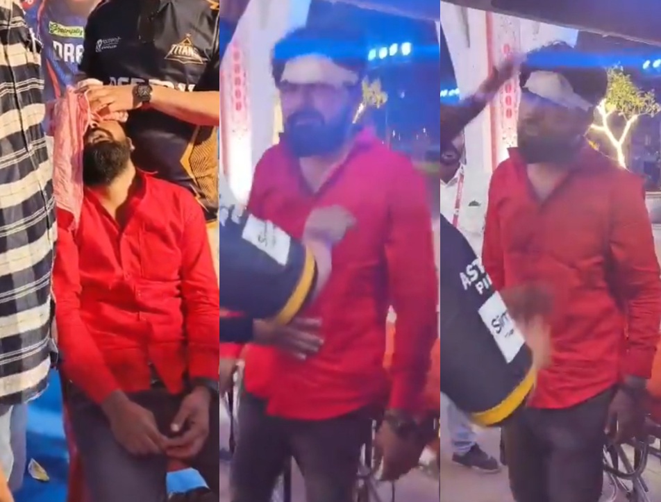 The fan hit by Pooran six was given first-aid and sent to hospital | X