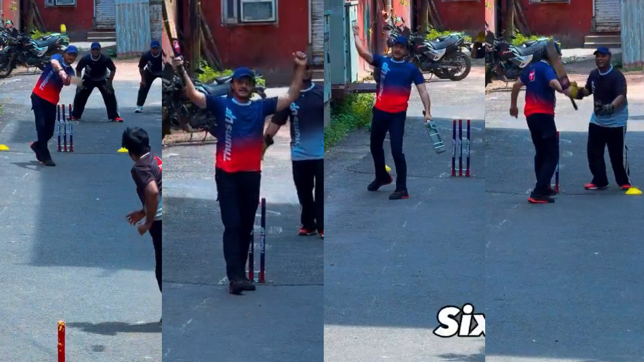 WATCH- Sourav Ganguly slams 132 runs while playing gully cricket  