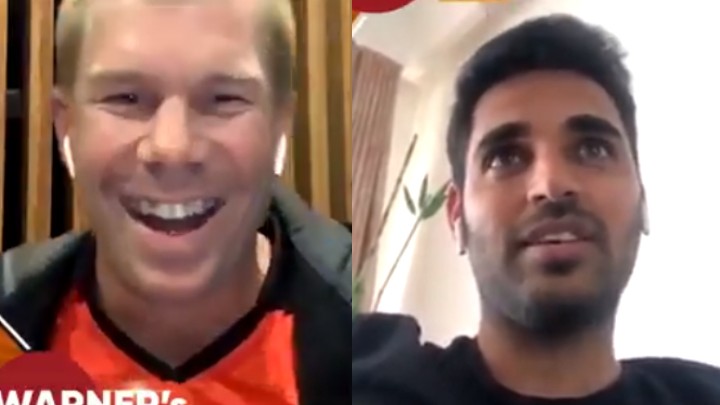 WATCH: Bhuvneshwar stumps Warner with a witty response after asked about a face-off