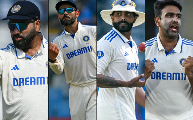 Virat Kohli, Rohit Sharma, R Ashwin, Ravindra Jadeja. Photo- X