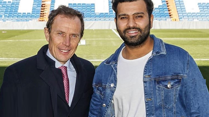 Real Madrid presents Rohit Sharma a special jersey with his number on it