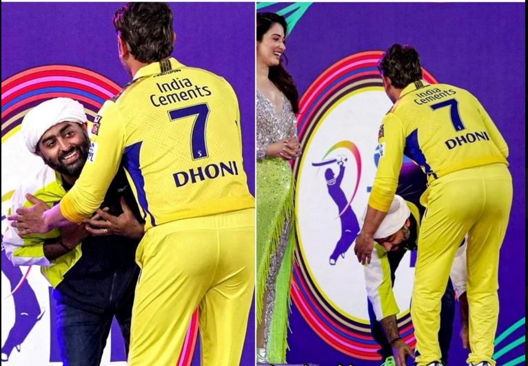 Arijit Singh touched MS Dhoni's feet | Twitter