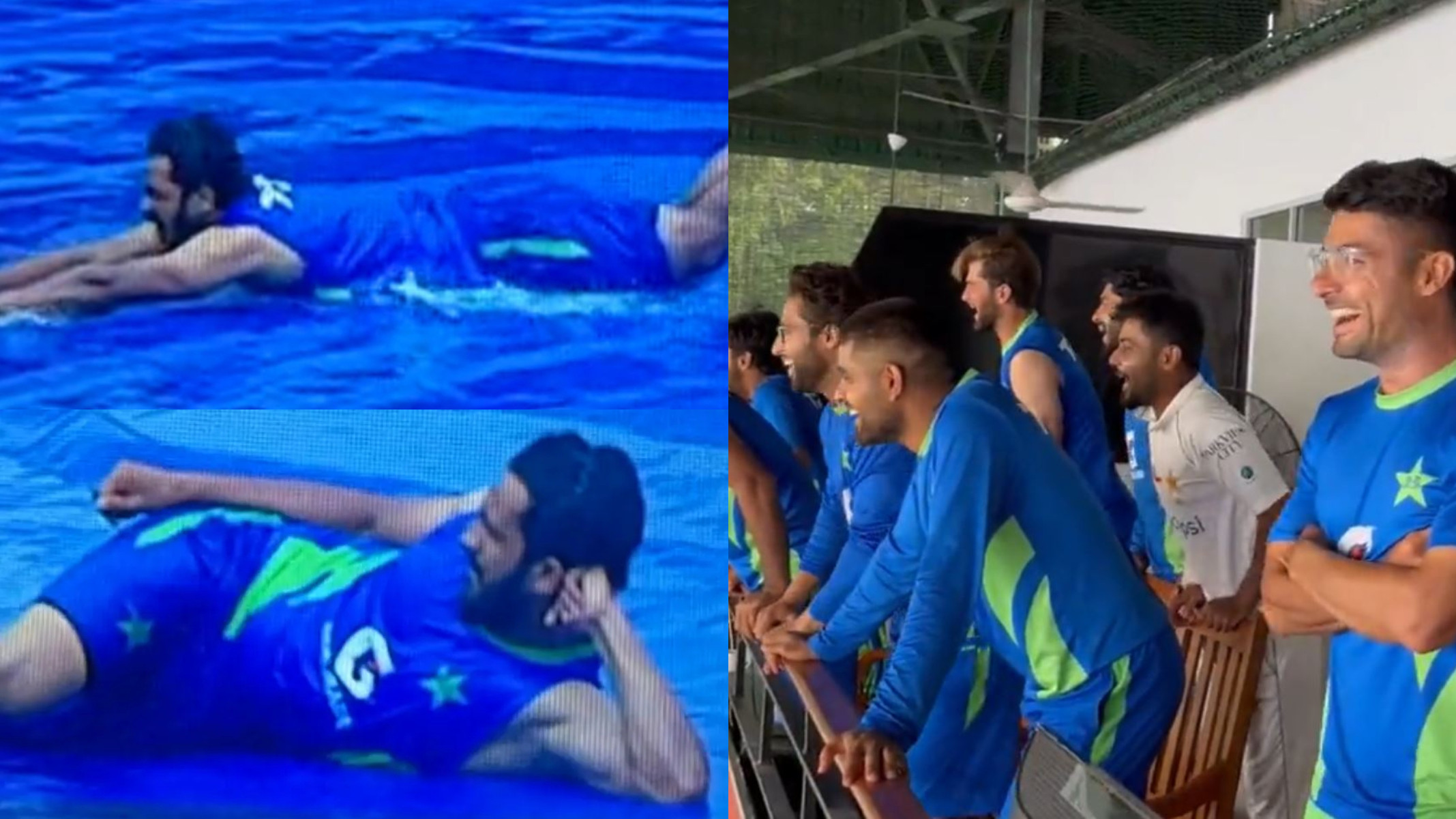 SL v PAK 2023: WATCH- Hassan Ali has fun in the rain on day 2 of 2nd Test; Pakistan teammates enjoy his antics