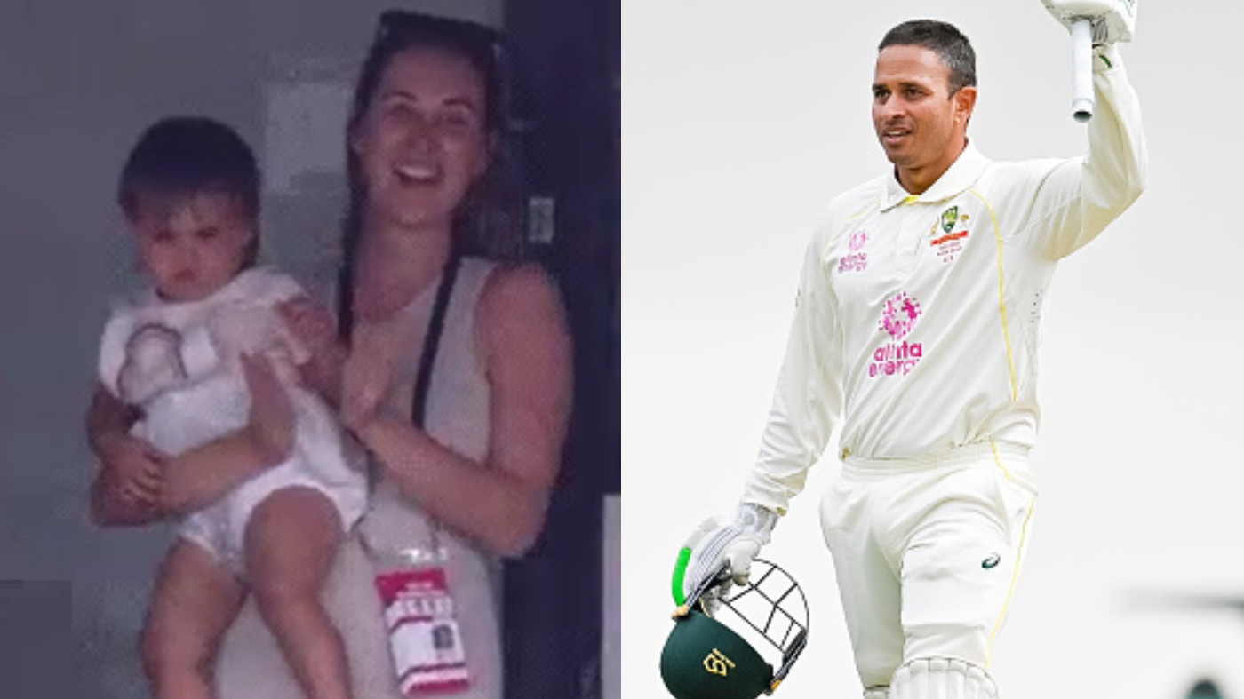 Ashes 2021-22: WATCH - Usman Khawaja's wife and daughter react to his century on Test comeback