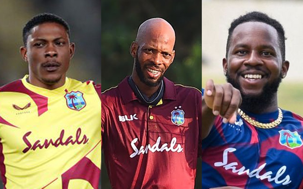 Sheldon Cottrell, Roston Chase and Kyle Mayers | Twitter