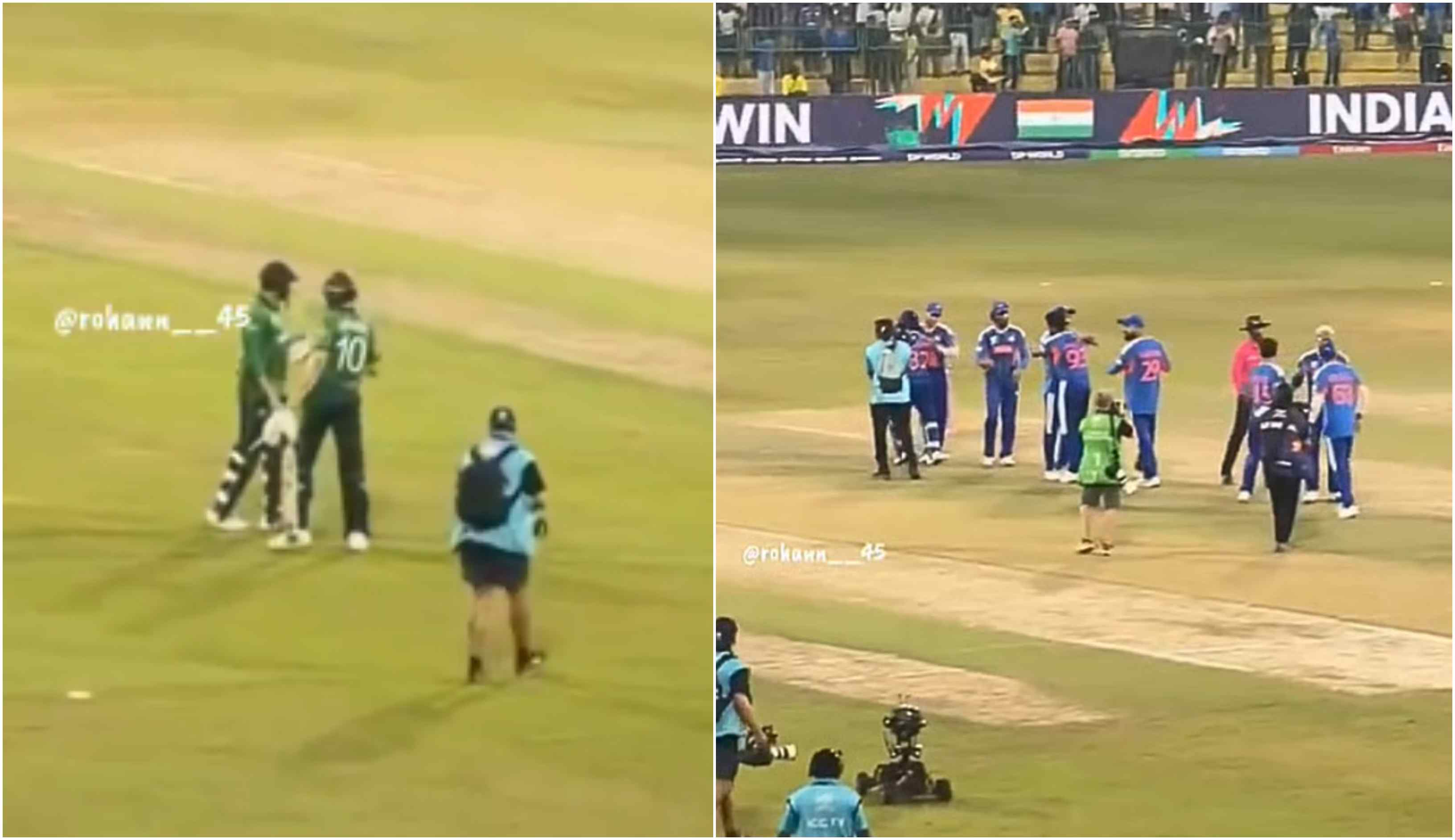 Shaheen Afridi and Usman Tariq look back at Indian players after T20 World Cup loss | Screengrab