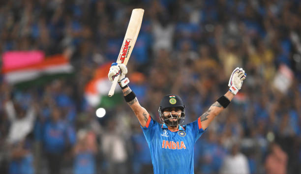 Virat Kohli after his hundred | Getty Images 