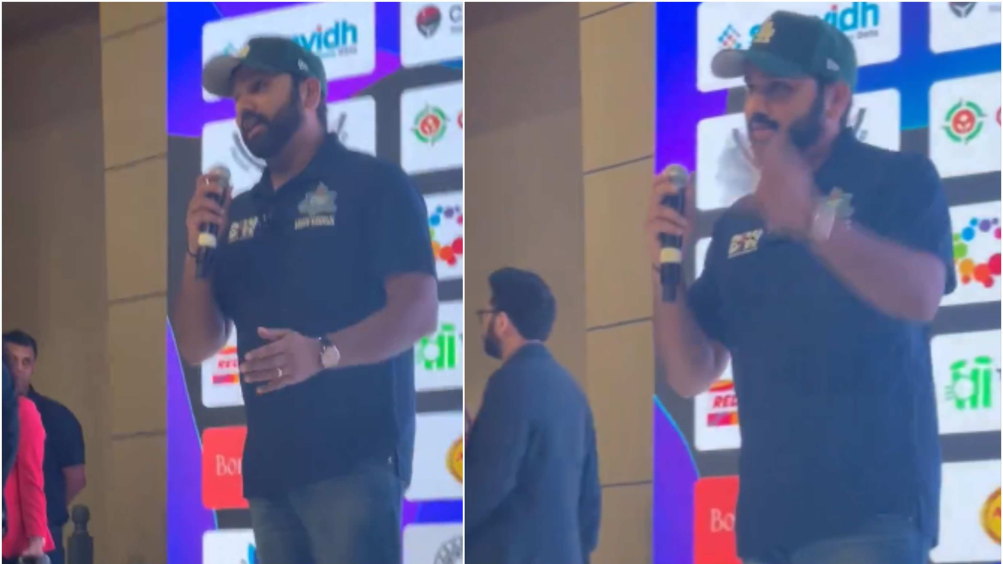 WATCH: “You will be seeing me play for a while,” Rohit Sharma buries retirement talks at an event; fans cheer for him