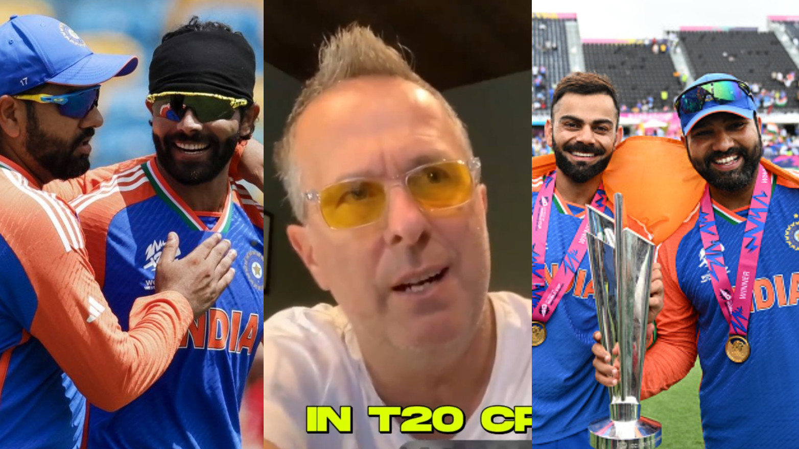 WATCH- “They should’ve won more white ball trophies”- Michael Vaughan takes dig at Virat, Rohit and Jadeja