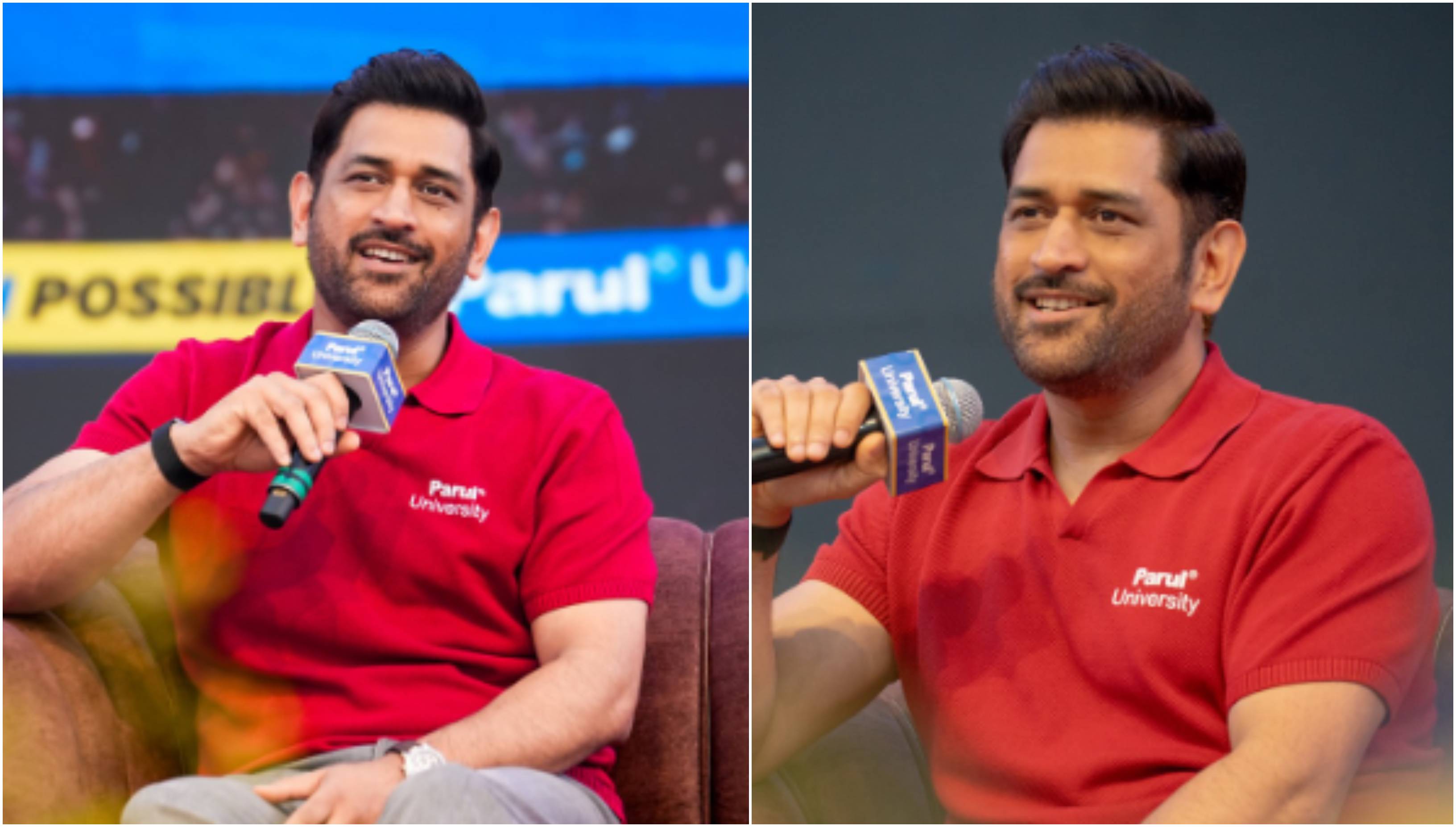 MS Dhoni speaking at an event on Tuesday | Instagram