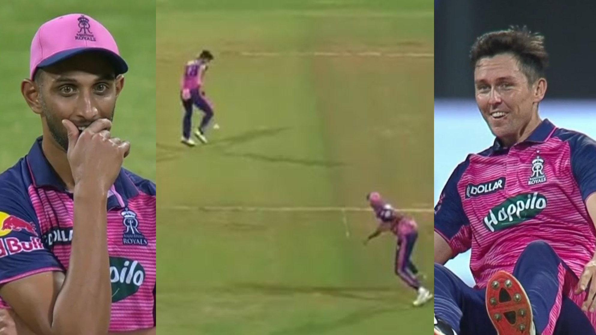 IPL 2022: WATCH- Trent Boult becomes the target of a precision Prasidh Krishna direct hit