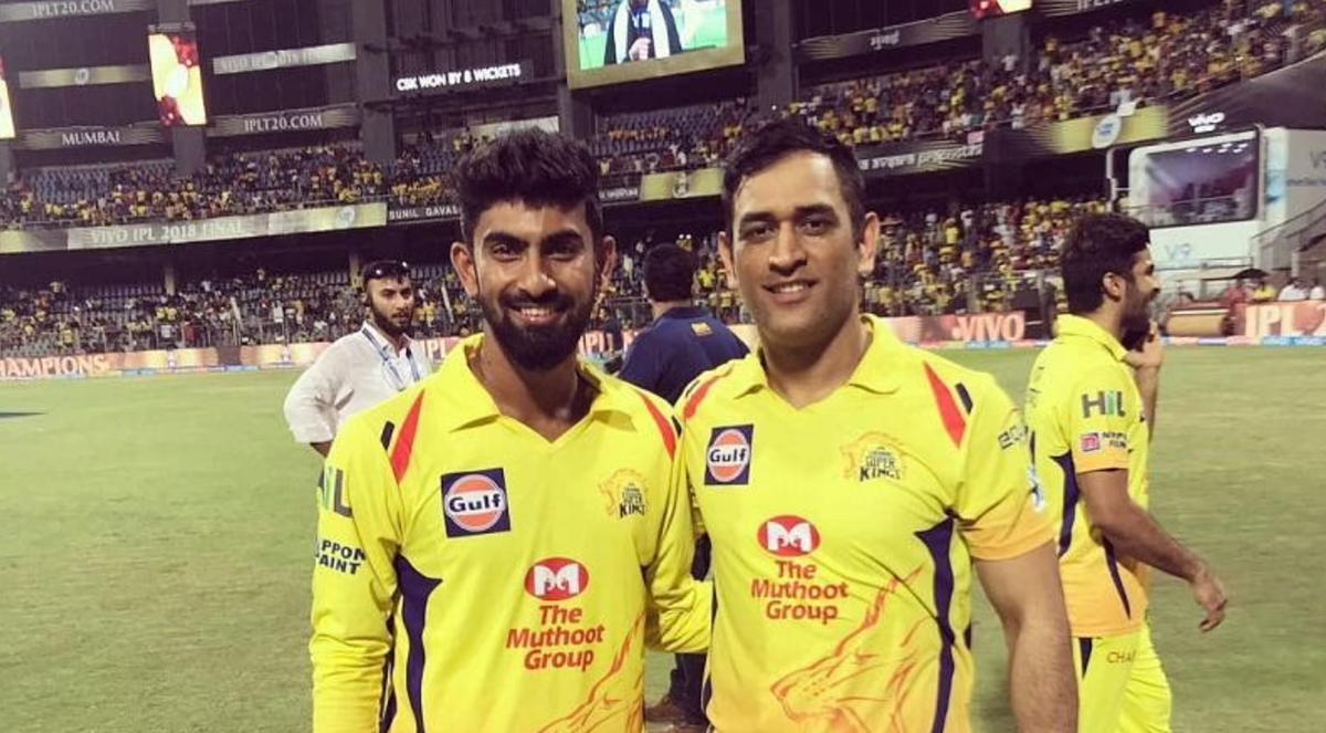 N Jagadeesan with MS Dhoni in CSK | Twitter