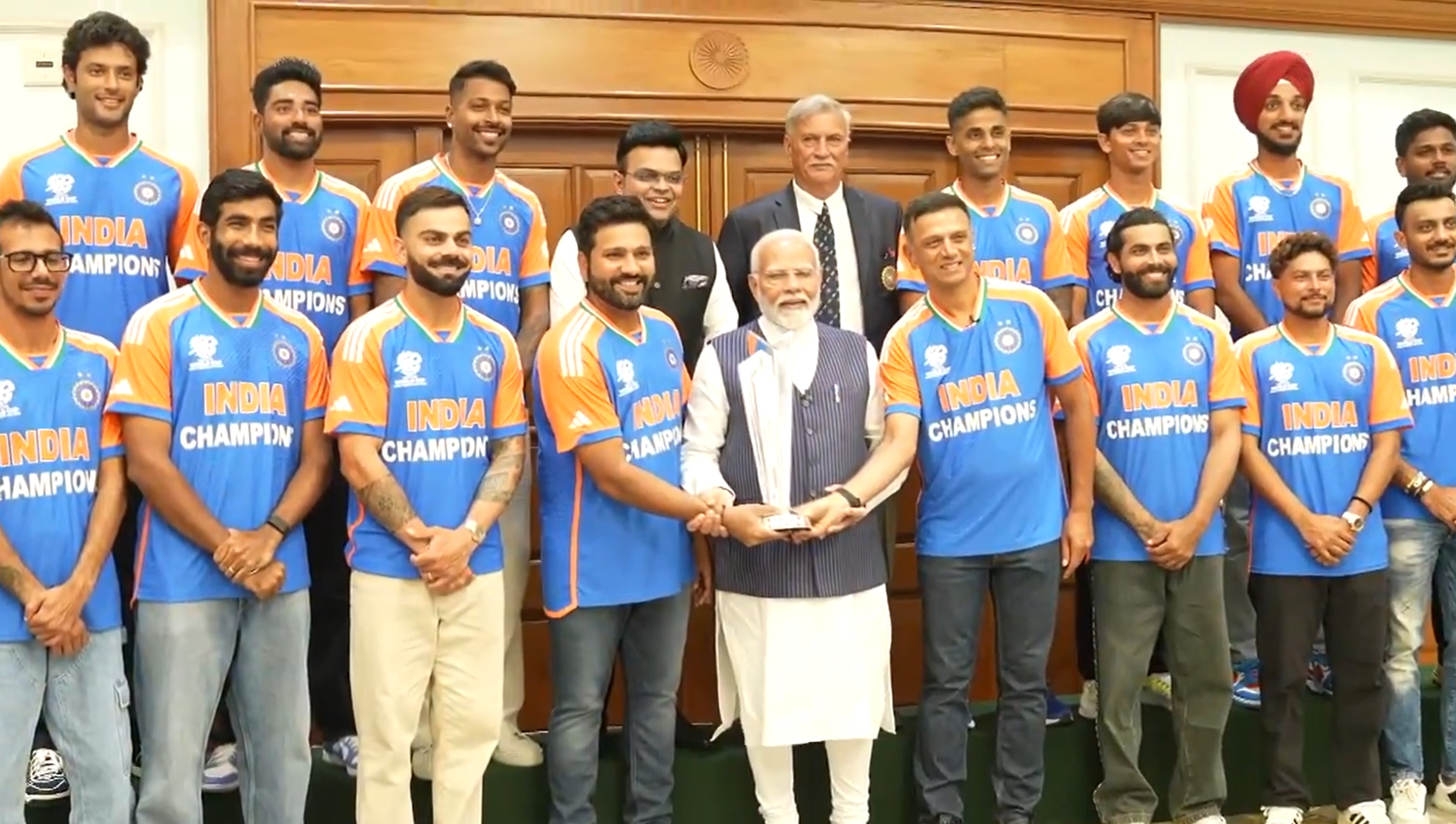 PM Narendra Modi hosted the T20 World Champs for a breakfast at his residence in Delhi | ANI