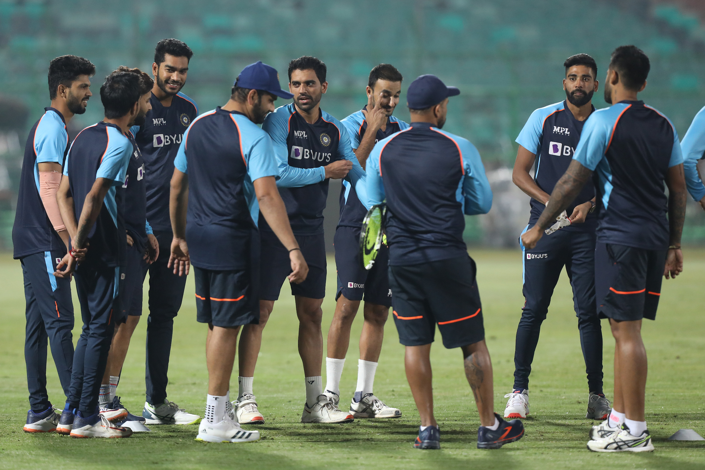 Rohit Sharma with his Indian teammates during a practice session | BCCI/Twitter