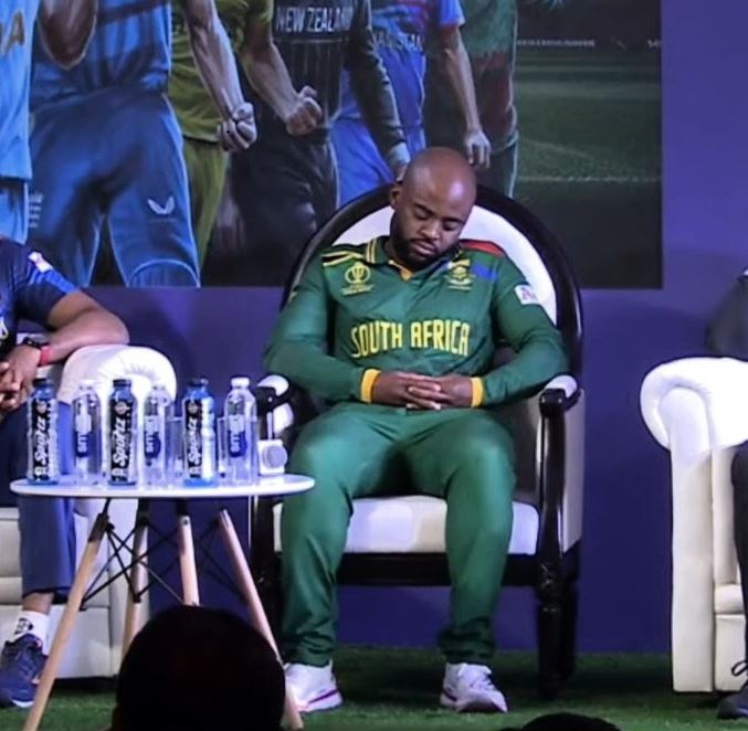 Temba Bavuma was sound alseep at the press event | Star Sports X Screengrab