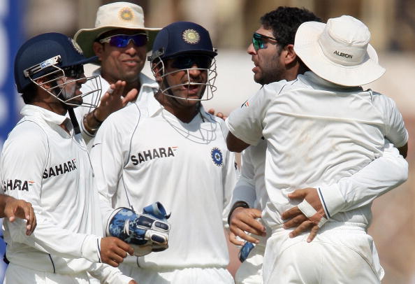 Team India celebrating Kevin Pietersen's dismissal | GETTY