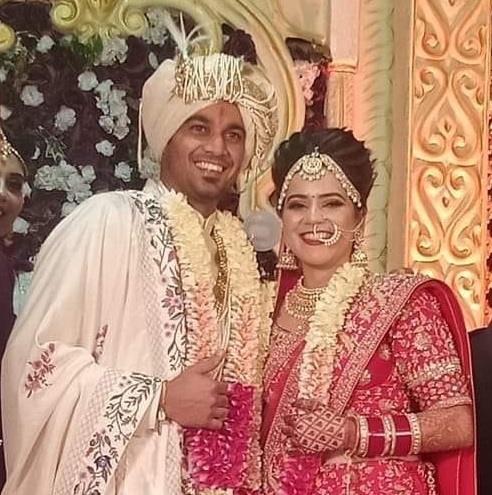 Siddharth Kaul with his bride Harsimran Kaur