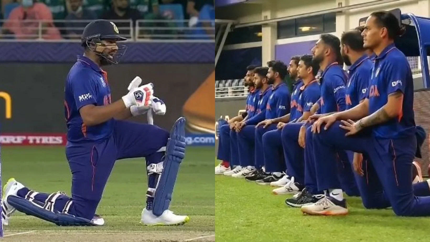 Indian players took knee before the game | Twitter 
