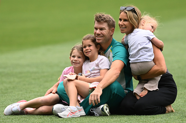 David Warner with his wife and daughters | Getty