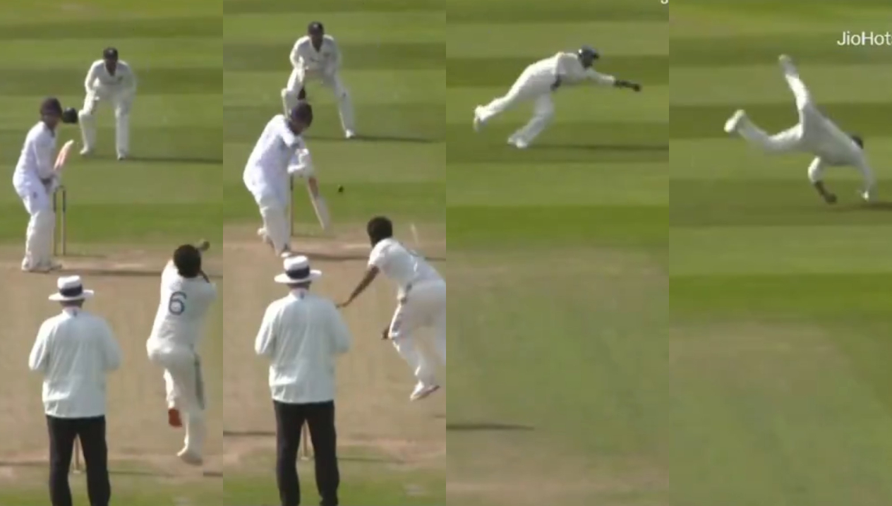 Sarfaraz Khan's excellent one-handed catch | X