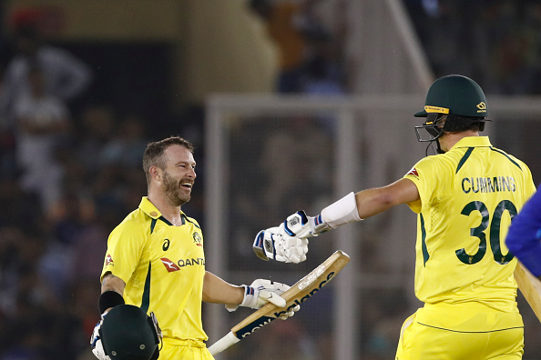 Matthew Wade celebrates with Pat Cummins after the win | Getty
