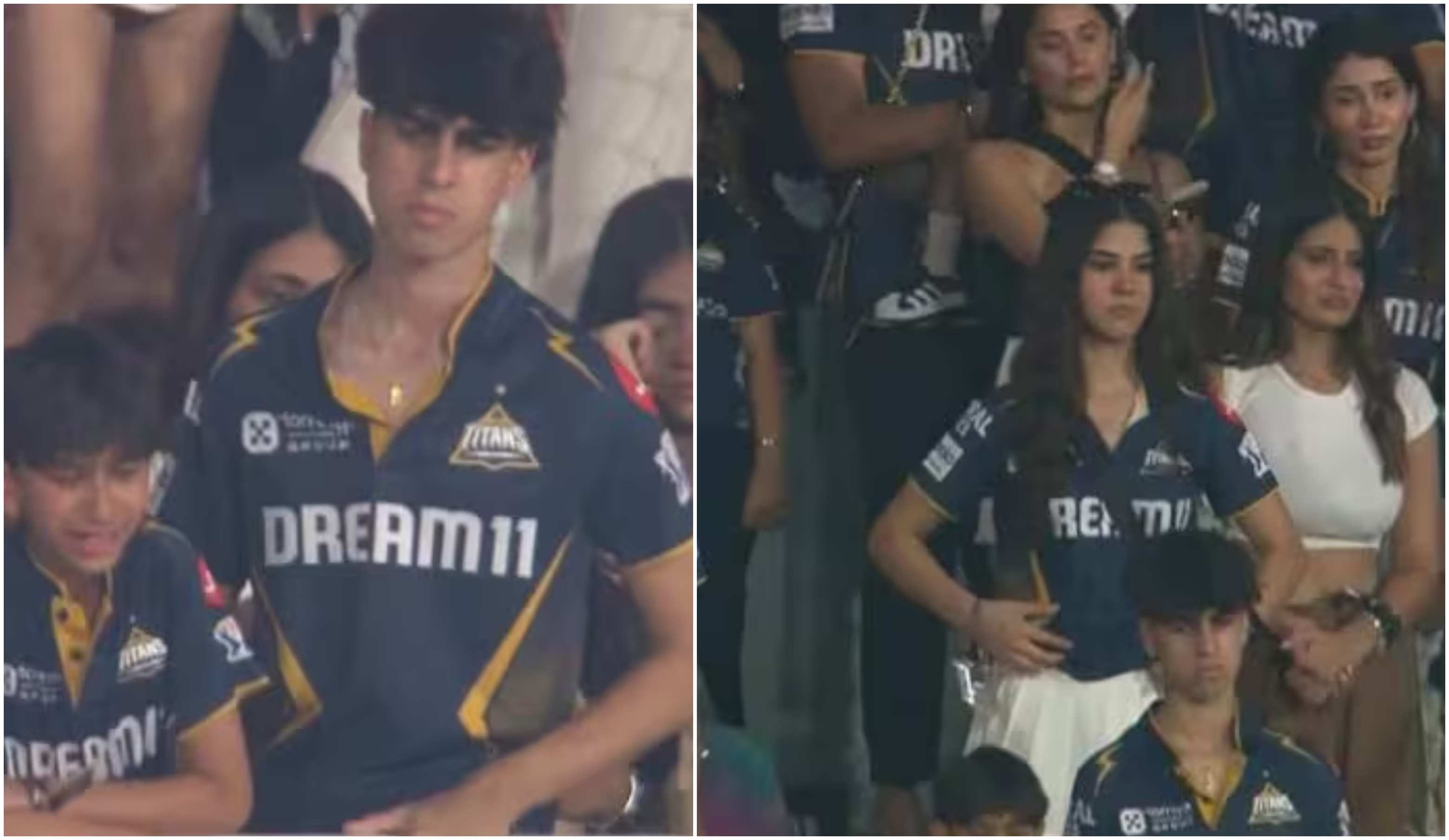 Ashish Nehra's son and Shubman Gill's sister were spotted at the stands | X