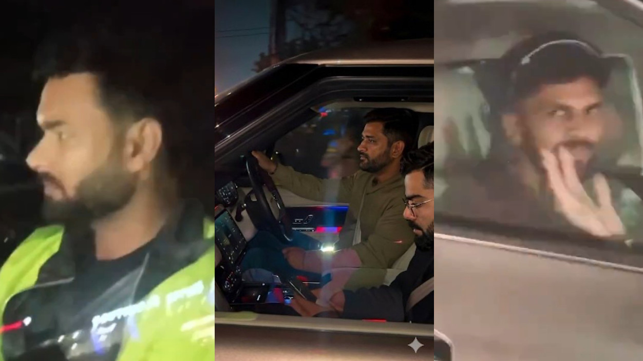 WATCH- MS Dhoni drives Virat Kohli to Team India hotel after team dinner at his house; Pant, Ruturaj and Rohit amongst attendees