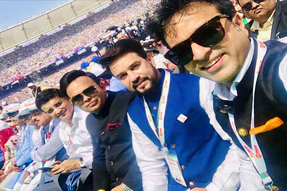 Sourav Ganguly and Jay Shah at 'Namaste Trump' event | Twitter