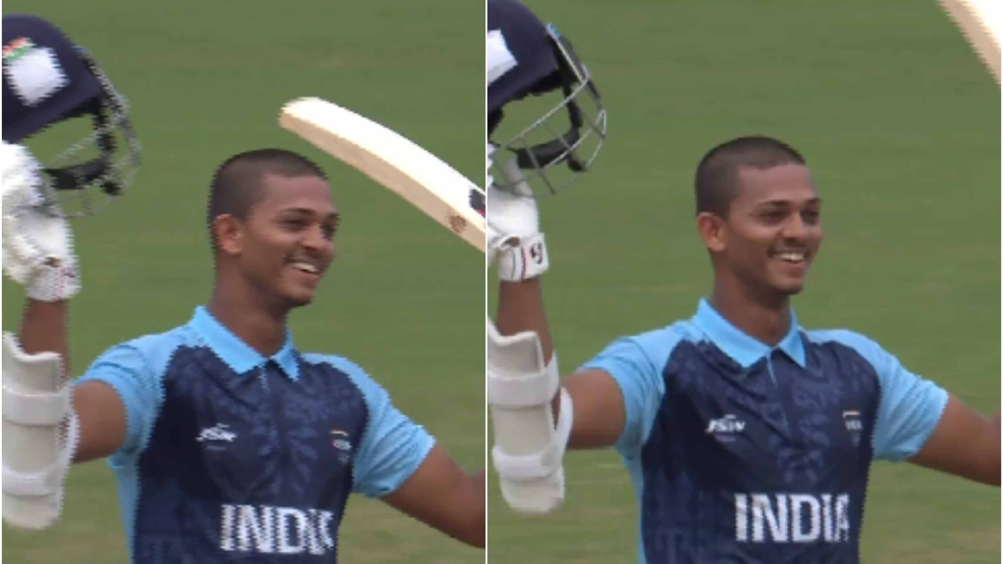 watch-yashasvi-jaiswal-becomes-youngest-indian-to-slam-t20i-century-in