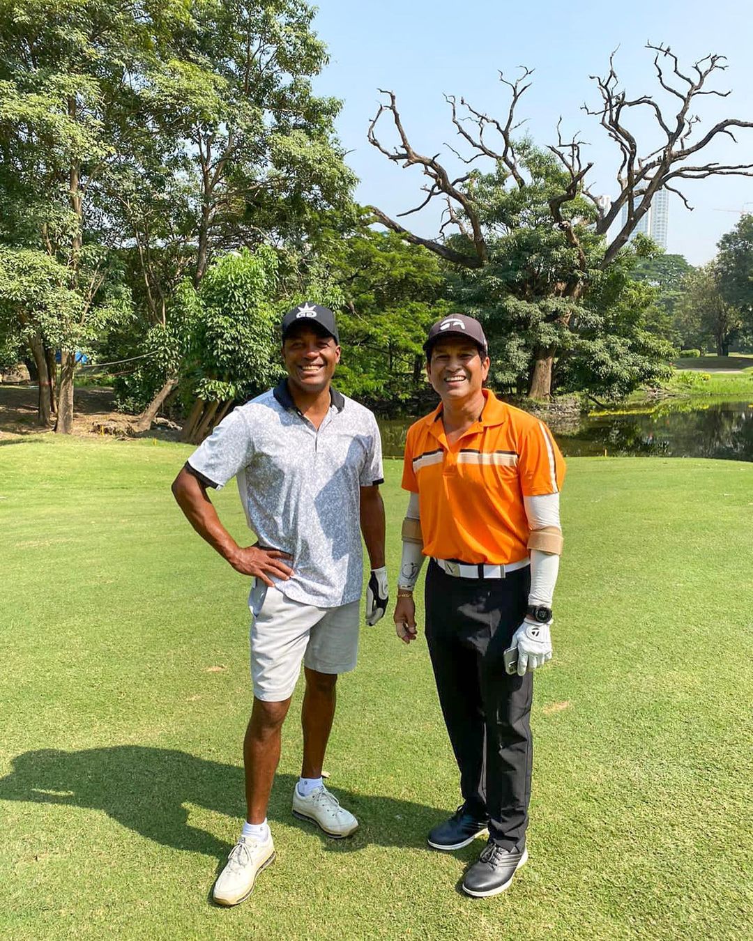 Lara and Tendulkar on the golf course | Sachin Tendulkar Instagram