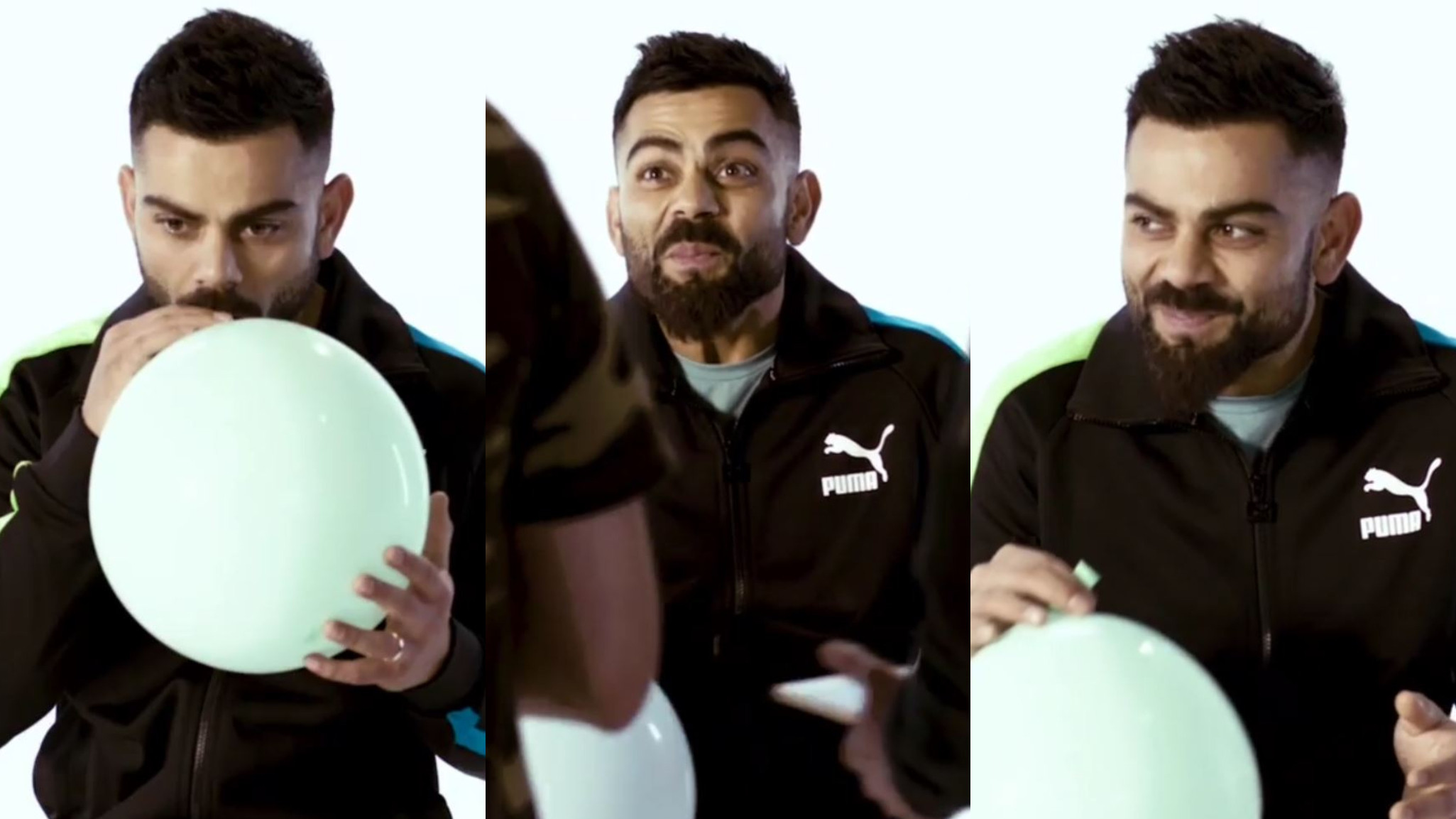 WATCH- Virat Kohli tries the Helium balloon voice challenge; his funny voice bowls fans over