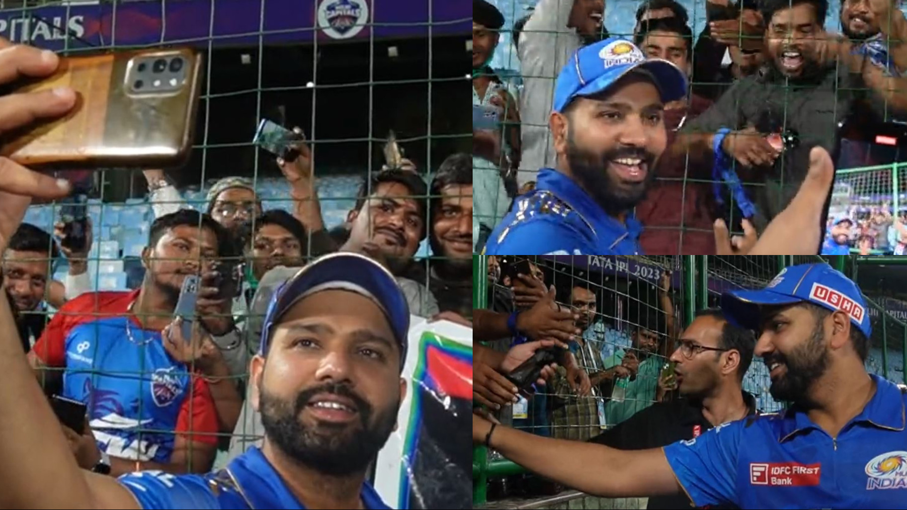 IPL 2023: WATCH- Rohit Sharma interacts with fans and clicks selfie after MI’s win over DC