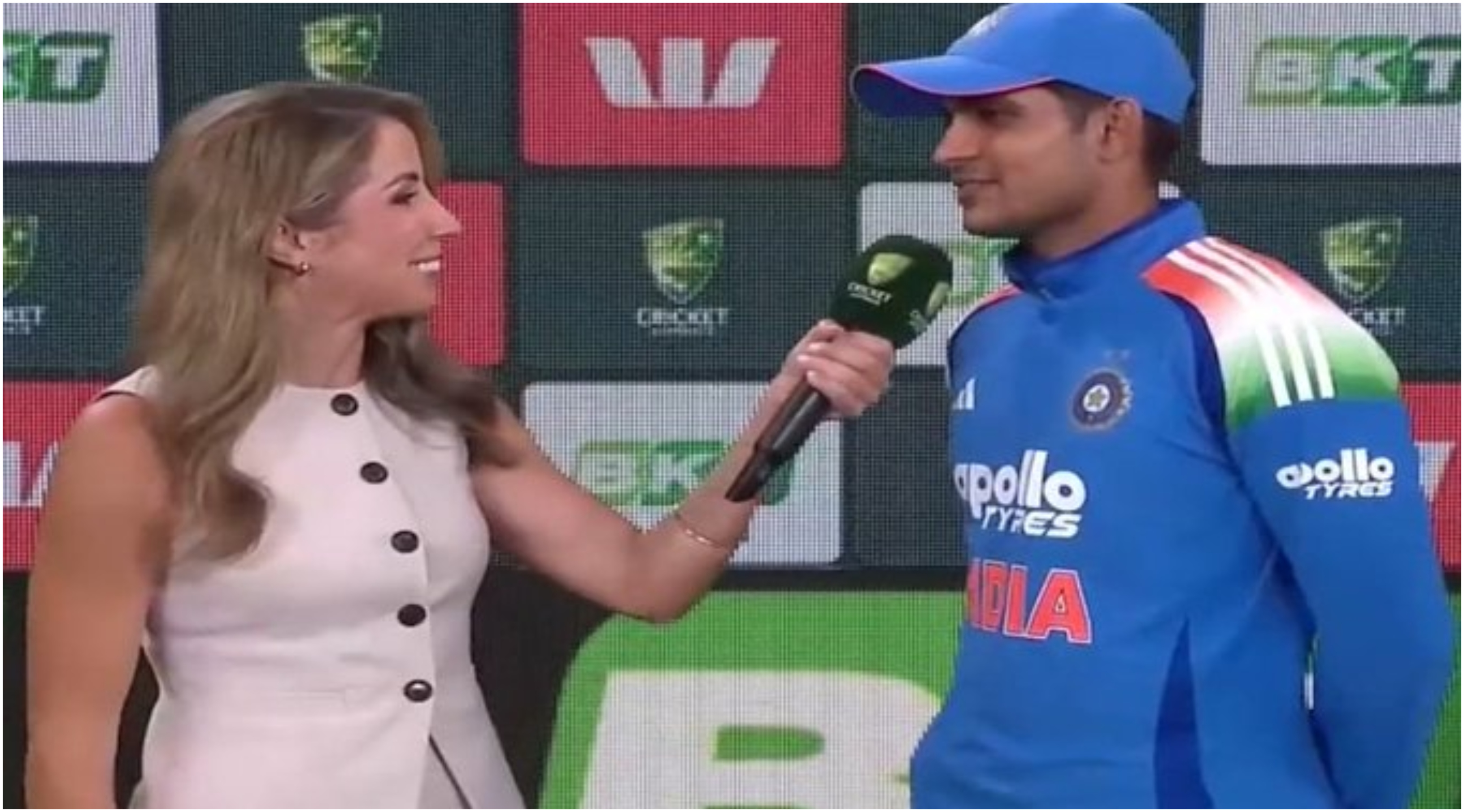 Shubman Gill speaking at the post-match presentation ceremony | X