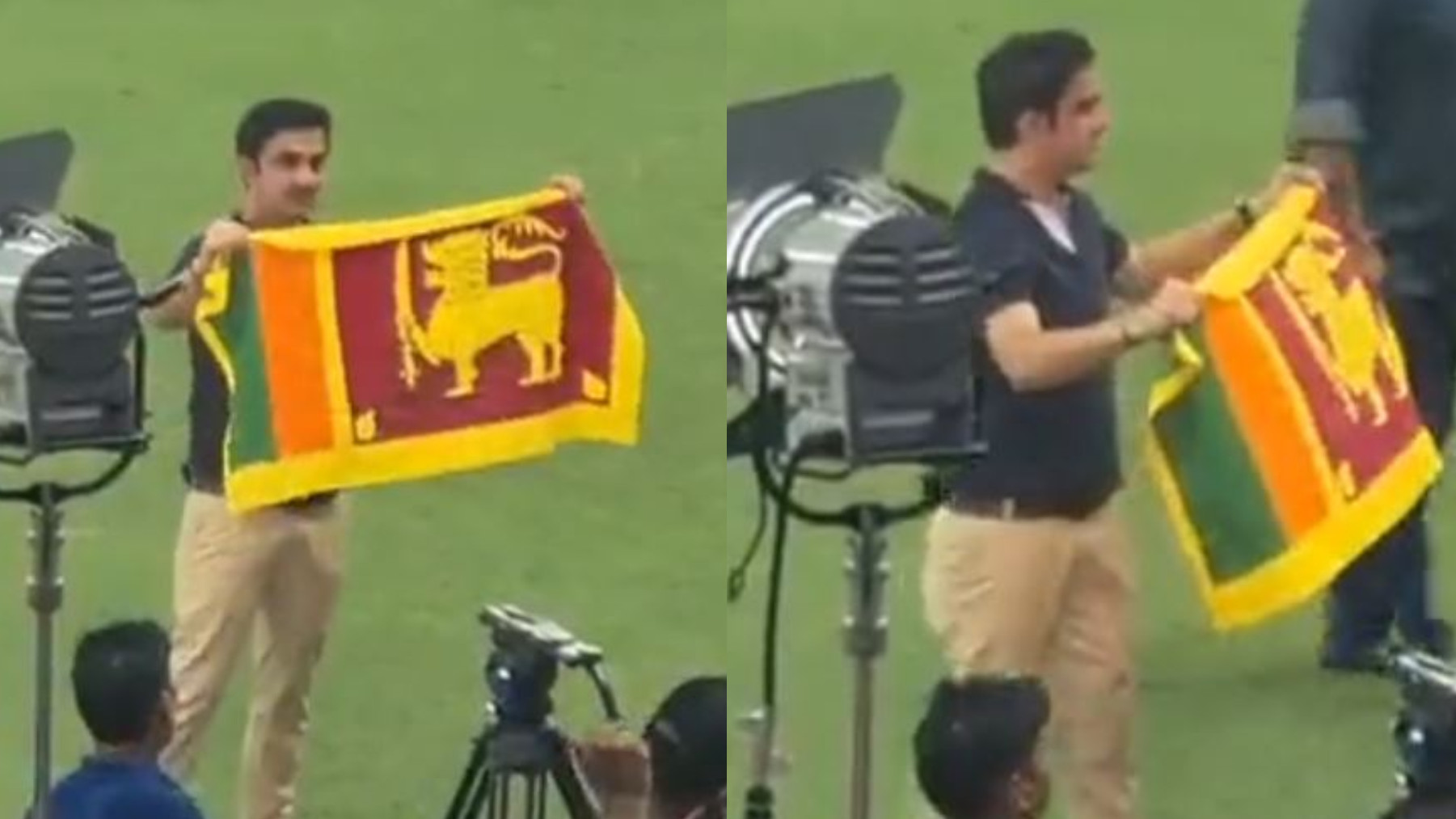 Asia Cup 2022: WATCH- Crowd goes crazy as Gautam Gambhir poses with Sri Lanka flag after Shanaka and co.’s title win