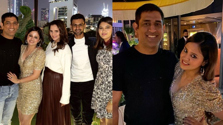 MS Dhoni celebrates Sakshi's birthday with Sania Mirza and Shoaib Malik in Dubai