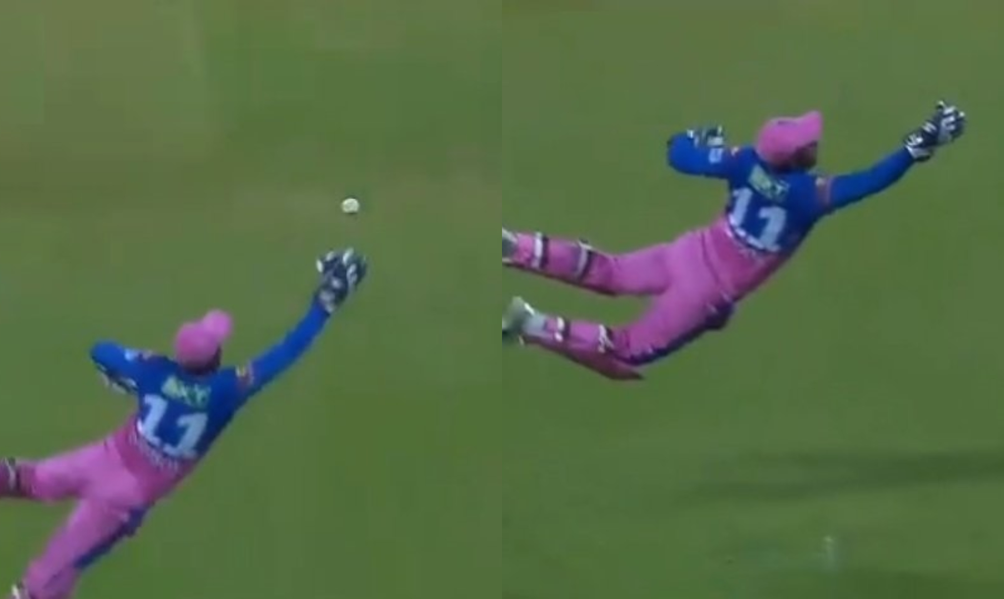 Sanju Samson took a one-handed blinder to remove Dhawan | Twitter