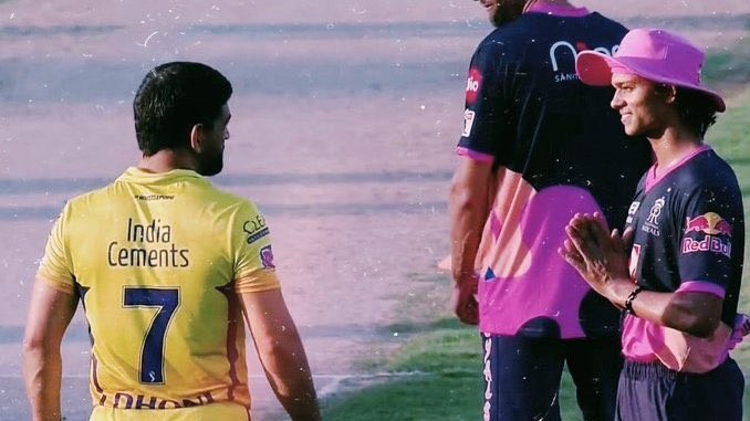 IPL 2020: WATCH – Yashasvi Jaiswal greets MS Dhoni with utmost respect before CSK-RR clash